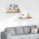 Væghylde 2 pcs Beige 80 x 23,5 x 4 cm Konstrueret træ