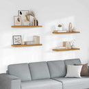 Væghylde 4 pcs Beige 80 x 23,5 x 4 cm Konstrueret træ