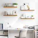 Væghylde 4 pcs Beige 80 x 23,5 x 4 cm Konstrueret træ