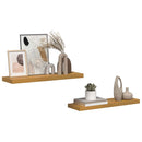 Væghylde 2 pcs Beige 90 x 23,5 x 4 cm Konstrueret træ