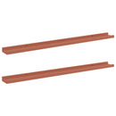 Væghylde Vægmonteret 2 pcs Rød 100 x 9 x 3 cm Konstrueret træ