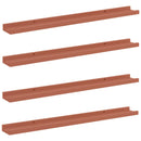 Væghylde Vægmonteret 4 pcs Rød 80 x 9 x 3 cm Konstrueret træ