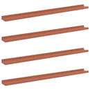 Væghylde Vægmonteret 4 pcs Rød 100 x 9 x 3 cm Konstrueret træ