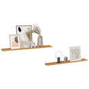 Væghylde Vægmonteret 2 pcs Beige 100 x 9 x 3 cm Konstrueret træ