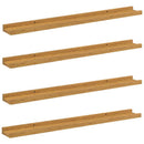Væghylde Vægmonteret 4 pcs Beige 80 x 9 x 3 cm Konstrueret træ