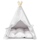 Kæledyrstepee med pude Hvid 60 x 60 x 70 cm Polyester