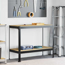 Værksted med hylde Sort 115 x 55 x 91 cm Samlet træ og metal