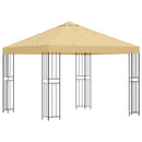 Pavillon 3 x 3 m Cremefarvet Polyester og Stål 190 gsm