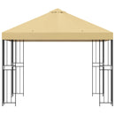 Pavillon 3 x 3 m Cremefarvet Polyester og Stål 190 gsm