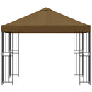 Pavillon 3 x 3 m Gråbrun Polyester og Stål 190 gsm
