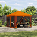 Pavillon 3 x 3 m Orange Polyester og Stål 190 gsm