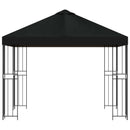 Pavillon 3 x 3 m Sort Polyester og Stål 190 gsm
