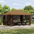 Pavillon 4 × 3 m Beige Polyester og Stål 190 gsm