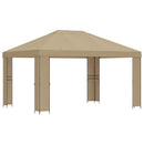 Pavillon 4 × 3 m Beige Polyester og Stål 190 gsm