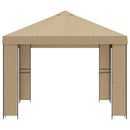 Pavillon 4 × 3 m Beige Polyester og Stål 190 gsm