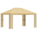 Pavillon 4 × 3 m Cremefarvet Polyester og Stål 190 gsm