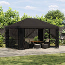 Pavillon 4 × 3 m Antracit Polyester og Stål 190 gsm