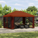 Pavillon 4 × 3 m Terrakotta Polyester og Stål 190 gsm