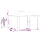 Pavillon 4 × 3 m Grøn Polyester og Stål 190 gsm
