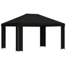 Pavillon 4 × 3 m Sort Polyester og Stål 190 gsm