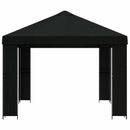 Pavillon 4 × 3 m Sort Polyester og Stål 190 gsm
