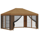 Havelæger med sidevægge 4 × 3 m Beige Polyester og Stål 190 gsm