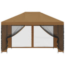 Havelæger med sidevægge 4 × 3 m Beige Polyester og Stål 190 gsm