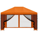 Havelæger med sidevægge 4 × 3 m Orange Polyester og Stål