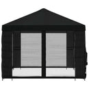Pavillon med sidetapper 4 × 3 m Sort Polyester og Stål 190 gsm