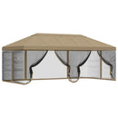 Gazebo Cover med sidevægge 6 x 3 m Beige Polyester 190