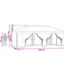 Gazebo Cover med sidevægge 6 x 3 m Beige Polyester 190