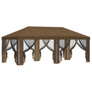 Gazebo Cover med sidevægge 6 x 3 m Gråbrun Polyester 190