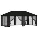Gazebo Cover med sidevægge 6 x 3 m Sort Polyester 190