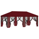 Gazebo Cover med sidevægge 6 x 3 m Bordeaux Polyester 190