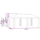 Gazebo Dække 6 x 3 m Gråbrun Polyester 190 gsm