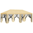 Gazebo Cover med sidevægge Cremefarvet 600,5 x 300,5 cm