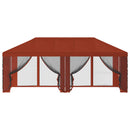 Gazebo Cover med sidevægge Terrakotta 600,5 x 300,5 cm
