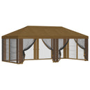 Gazebo Cover med sidevægge Gråbrun 600,5 x 300,5 cm Polyester