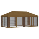 Gazebo Cover med sidevægge Gråbrun 600,5 x 300,5 cm Polyester
