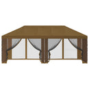 Gazebo Cover med sidevægge Gråbrun 600,5 x 300,5 cm Polyester