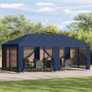 Gazebo Cover med sidevægge Blå 600,5 x 300,5 cm Polyester