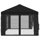 Gazebo Cover med sidevægge Sort 600,5 x 300,5 cm Polyester