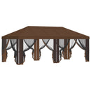 Gazebo Cover med sidevægge Brun 600,5 x 300,5 cm Polyester