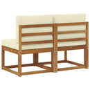 2 Stk Udendørs Mellem Sofa Massivt Akacietræ