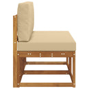 2 Stk Udendørs Mellem Sofa Massivt Akacietræ Naturfarvet