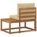 Udendørs Modulsofa med pude Naturfarvet 91 x 63 x 73 cm