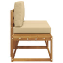 Udendørs Modulsofa 2 Stk Naturlig og Beige Massivt Akacietræ