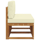 2 Stk Udendørs Mellem Sofa Massivt Akacietræ Naturfarvet