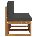 2 Stk Udendørs Mellem Sofa Massivt Akacietræ Naturfarvet