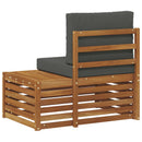Udendørs end sofa Naturfarvet 91 x 63 x 73 cm Massivt Akacietræ